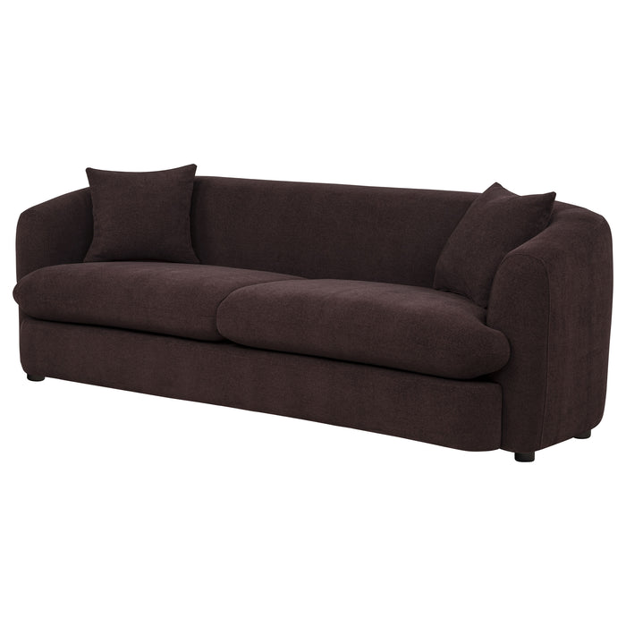 Delroy 3-Seat Stationary Sofa Aubergine Polyester Upholstery