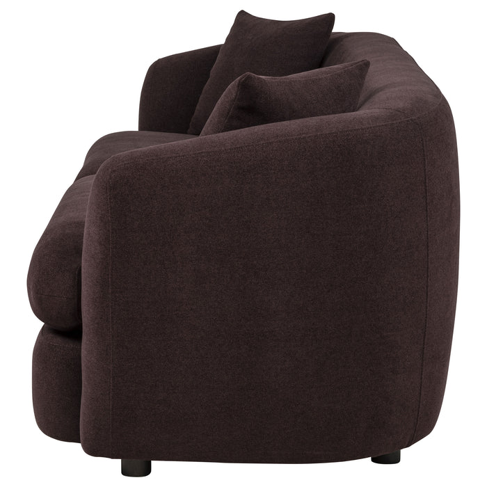 Delroy 3-Seat Stationary Sofa Aubergine Polyester Upholstery