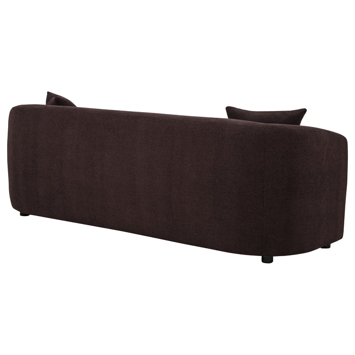 Delroy 3-Seat Stationary Sofa Aubergine Polyester Upholstery