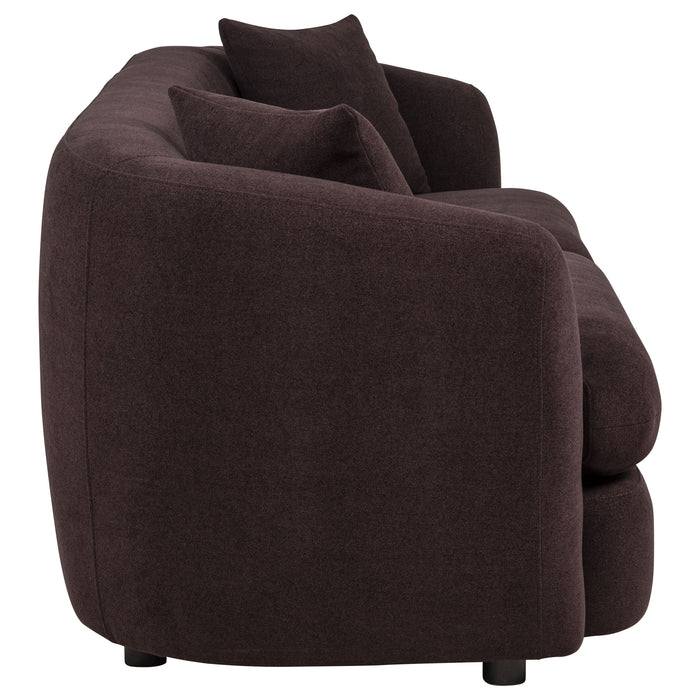 Delroy 3-Seat Stationary Sofa Aubergine Polyester Upholstery