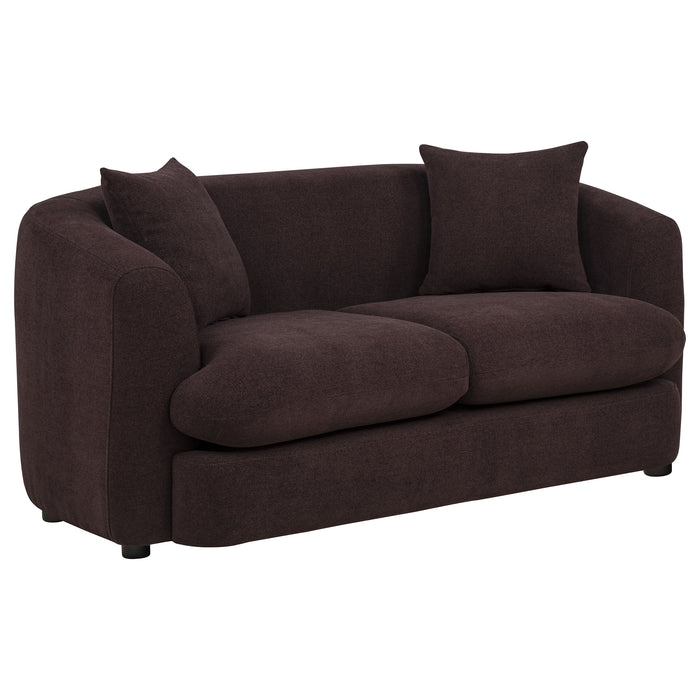 Delroy 2-Seat Stationary Loveseat Aubergine Polyester Upholstery