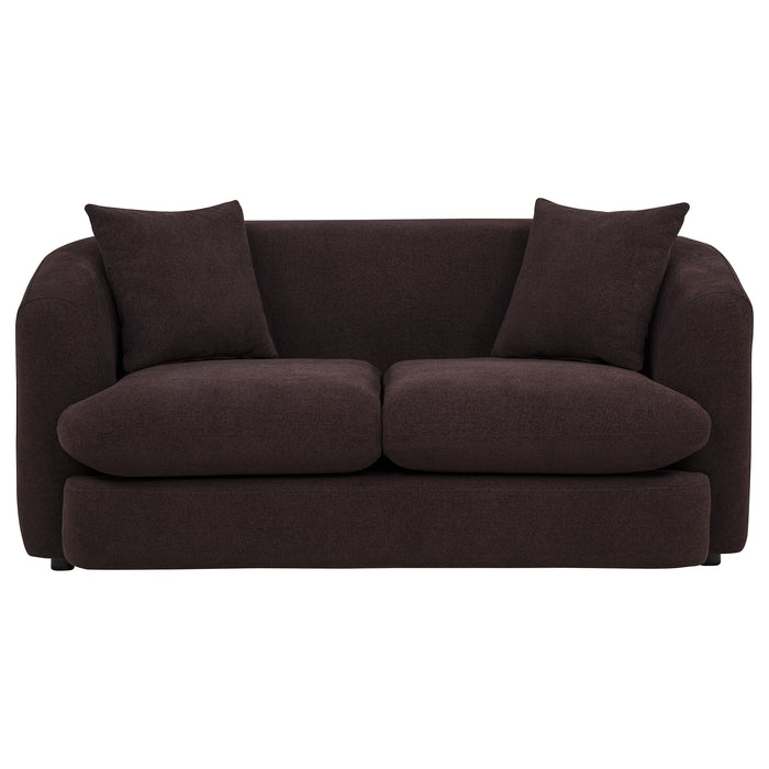 Delroy 2-Seat Stationary Loveseat Aubergine Polyester Upholstery