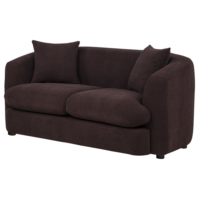 Delroy 2-Seat Stationary Loveseat Aubergine Polyester Upholstery