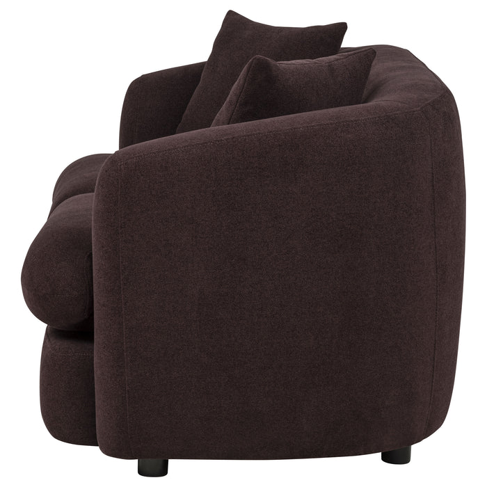Delroy 2-Seat Stationary Loveseat Aubergine Polyester Upholstery