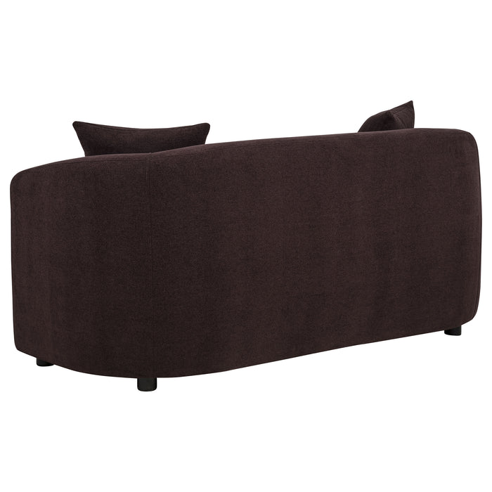Delroy 2-Seat Stationary Loveseat Aubergine Polyester Upholstery