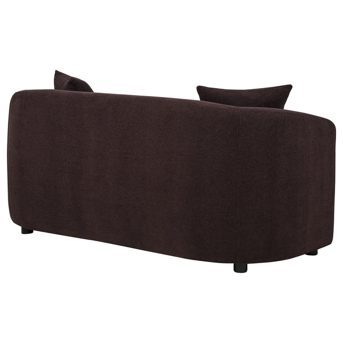Delroy 2-Seat Stationary Loveseat Aubergine Polyester Upholstery