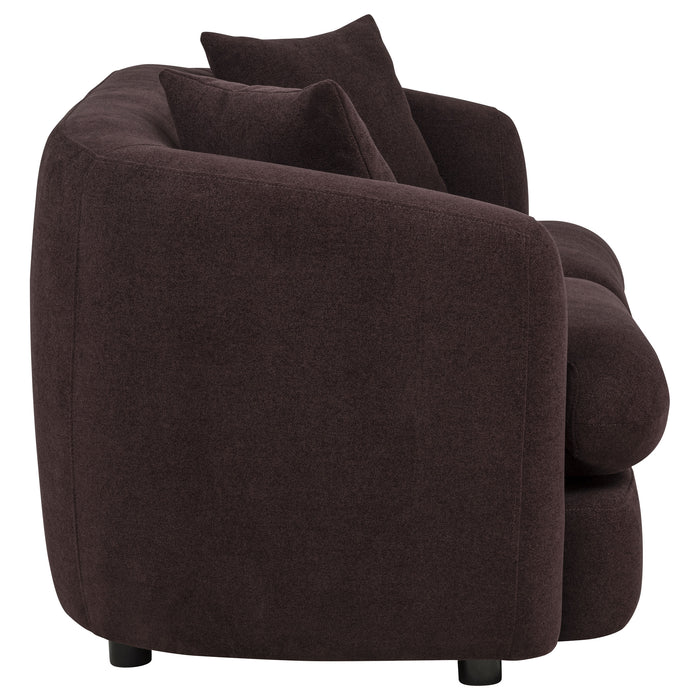 Delroy 2-Seat Stationary Loveseat Aubergine Polyester Upholstery