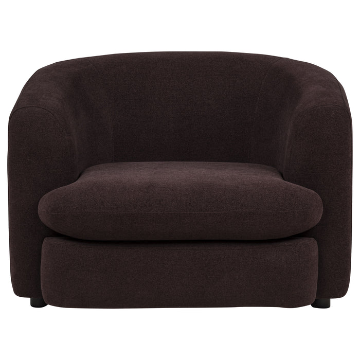 Delroy Stationary Accent Chair Aubergine Polyester Upholstery