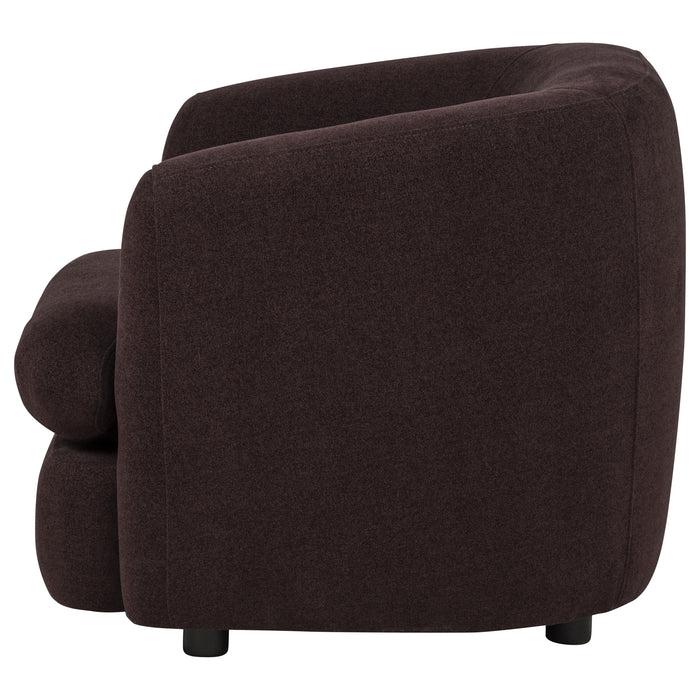 Delroy Stationary Accent Chair Aubergine Polyester Upholstery