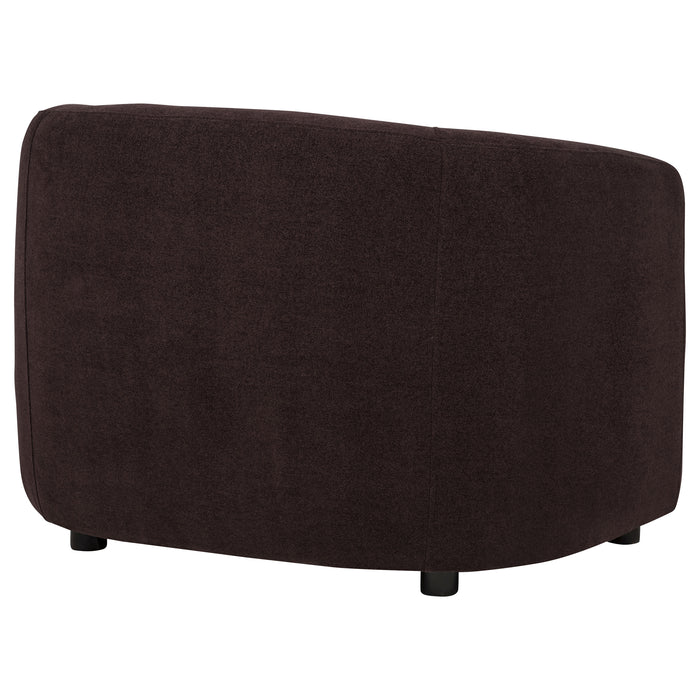 Delroy Stationary Accent Chair Aubergine Polyester Upholstery