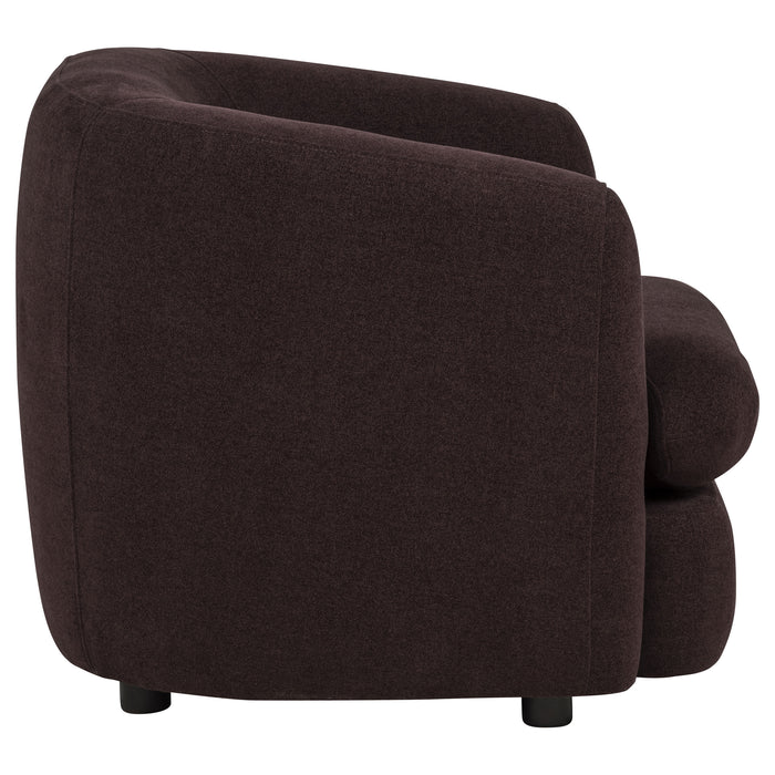Delroy Stationary Accent Chair Aubergine Polyester Upholstery