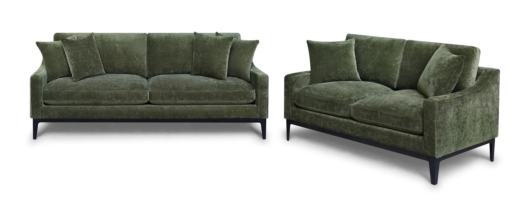 CoasterEveryday Duarte dark moss 2-piece sofa and loveseat set with reversible cushions