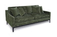 Duarte transitional upholstered sofa in dark moss with reversible cushions by CoasterEveryday