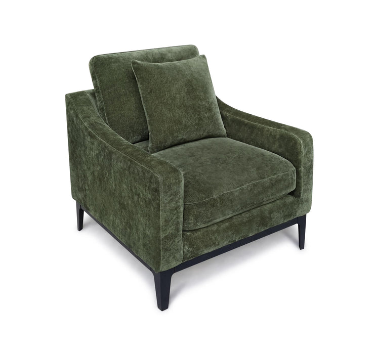 Duarte dark moss upholstered accent chair by CoasterEveryday with reversible cushions