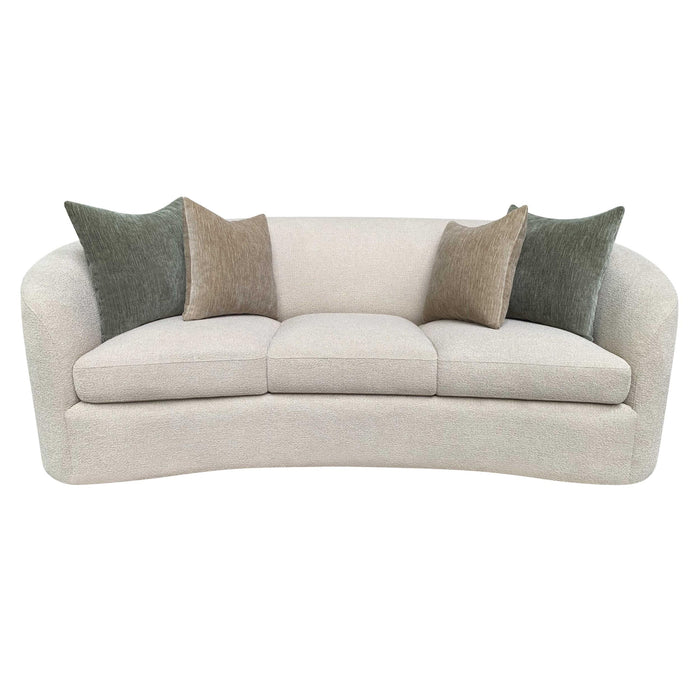 Rainn transitional camel boucle sofa by CoasterEveryday with sloped arms and soft textured upholstery