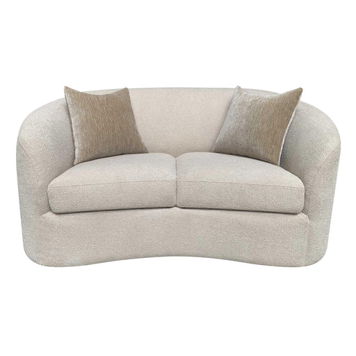 Rainn Transitional boucle loveseat with sloped arms in camel by CoasterEveryday