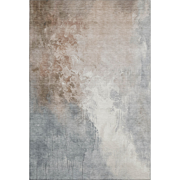 10' X 14' Abstract Washable Area Rug With UV Protection (705479) - Rust / Gray / Ivory