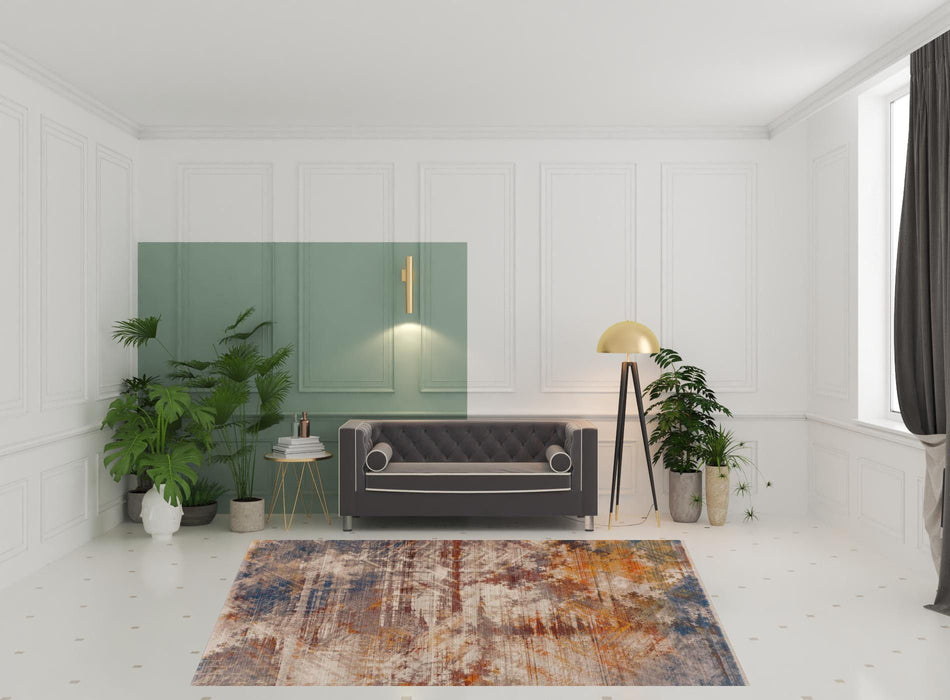 7.8' x 10' Abstract Distressed Area Rug - Gray
