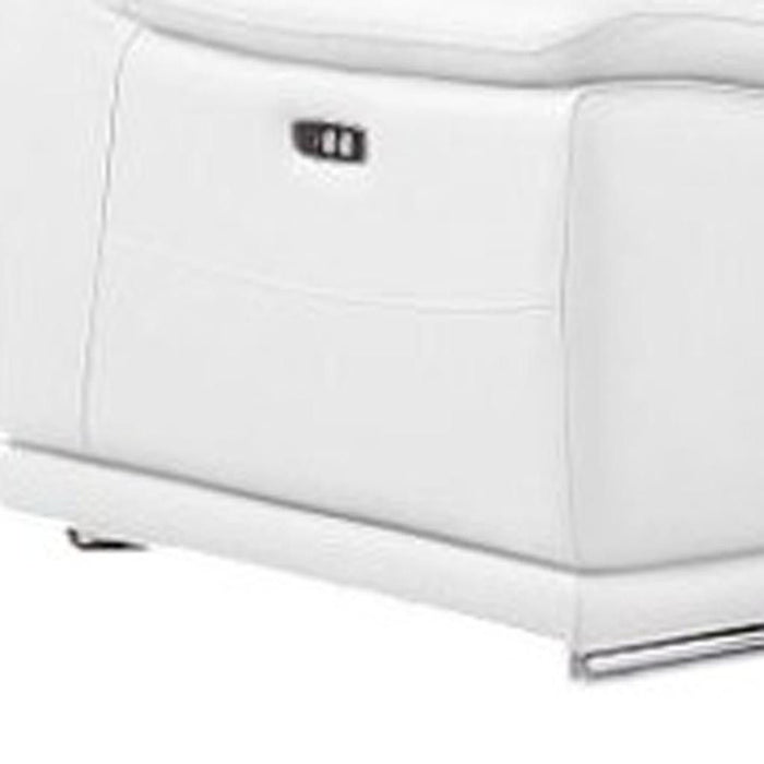 Leather Modular L-Shaped Eight Piece Corner Sectional With Console - White