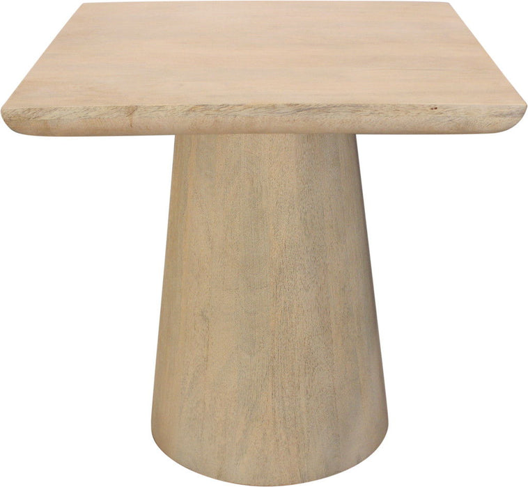 24" Distressed Solid Wood Square Pedestal End Table - Natural