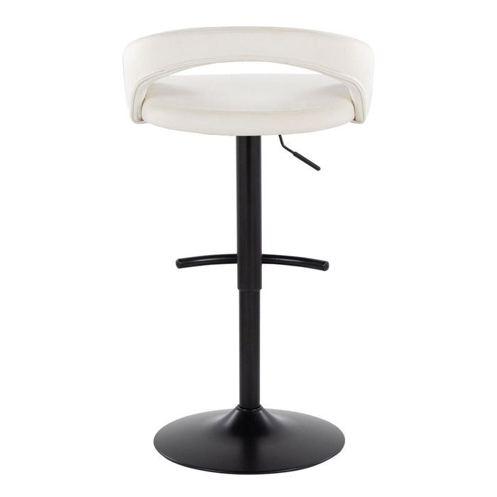 Grotto - Upholstered Adjustable Barstool - Black Metal Base
