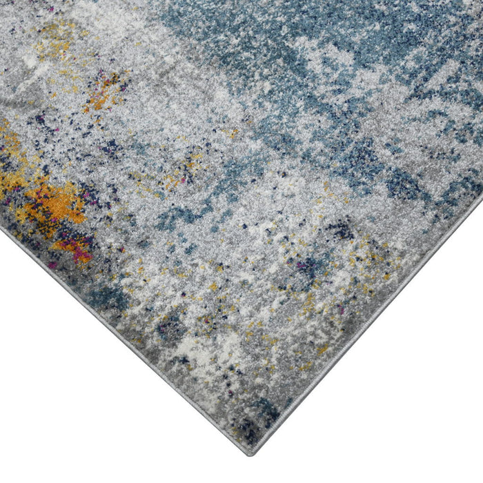 9' x 12' Abstract Power Loom Area Rug - Blue And Pink