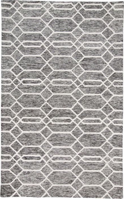 12' X 15' Wool Geometric Hand Tufted Area Rug (566143) - Gray / Black / Ivory