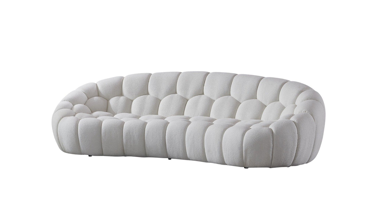 Fabric Curved Sofa - White