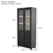 Giga black mid-century modern tall display cabinet with glass doors for collectibles, featuring sleek accent cabinet design.