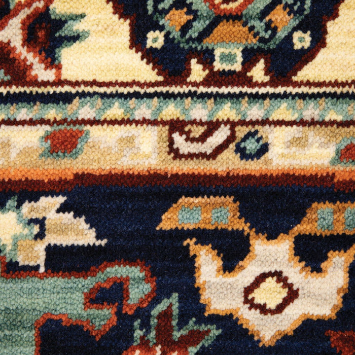 8' x 11' Oriental Power Loom Stain Resistant Area Rug With Fringe - Red Blue Orange And Beige