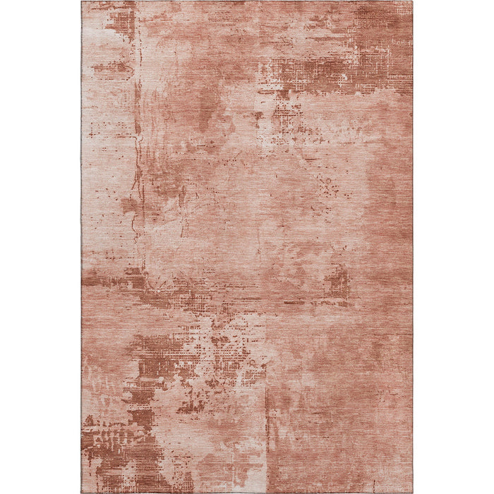 10' X 14' Abstract Washable Area Rug With UV Protection (683225) - Rust / Coral