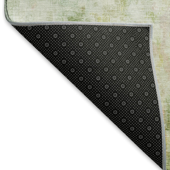 10' X 14' Abstract Washable Area Rug With UV Protection (695714) - Sage / Wheat / Ivory