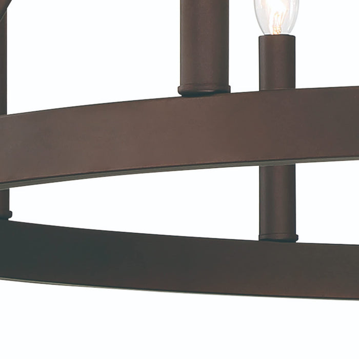 Candle Style Twelve Light Metal Dimmable Chandelier - Bronze