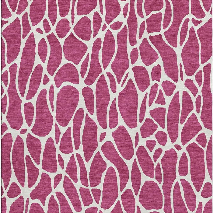 10' X 14' Geometric Washable Area Rug With UV Protection (680385) - Blush / Ivory