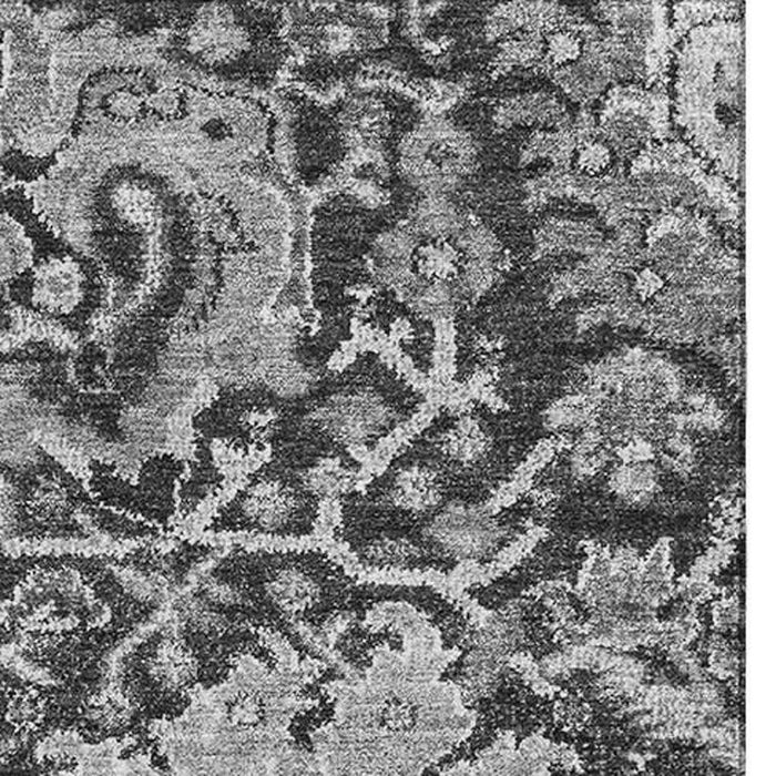 10' X 14' Damask Washable Area Rug With UV Protection (692976) - Gray / Silver / Charcoal