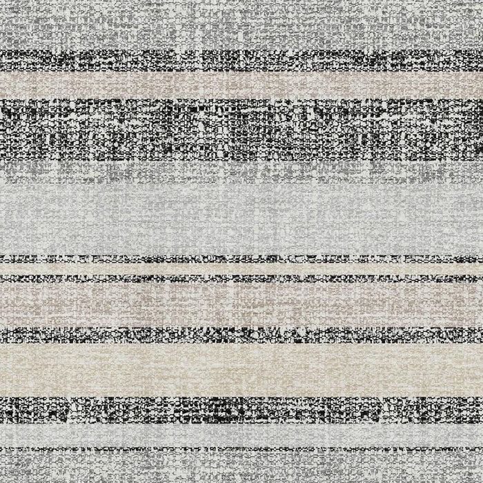 10' X 14' Striped Washable Area Rug With UV Protection (718587) - Black / Beige