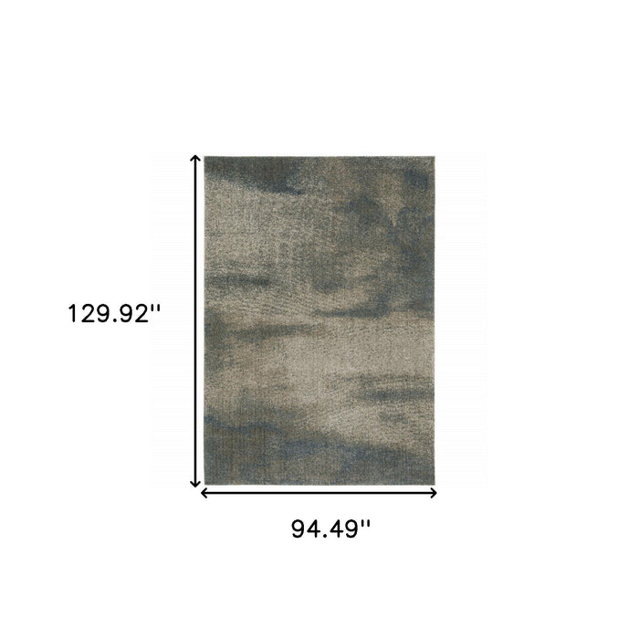 7.9' x 10.8' Abstract Power Loom Area Rug - Gray