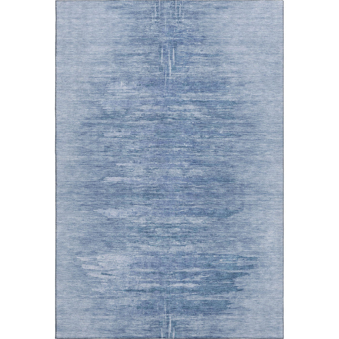 9' X 12' Abstract Washable Area Rug With UV Protection - Blue And Ivory