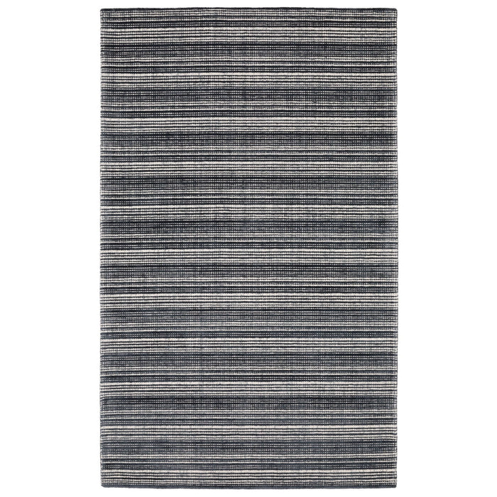 8' X 10' Striped Hand Tufted Area Rug - Black And Ivory