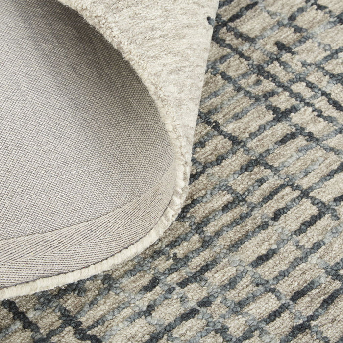 10' x 14' Wool Plaid Tufted Handmade Stain Resistant Area Rug - Gray Black And Tan