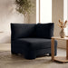 Meridian Furniture velvet upholstered stationary chair with plush velvet fabric and modern design.