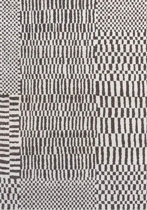 7' X 9' Geometric Washable Area Rug With UV Protection (609854) - Gray / Beige