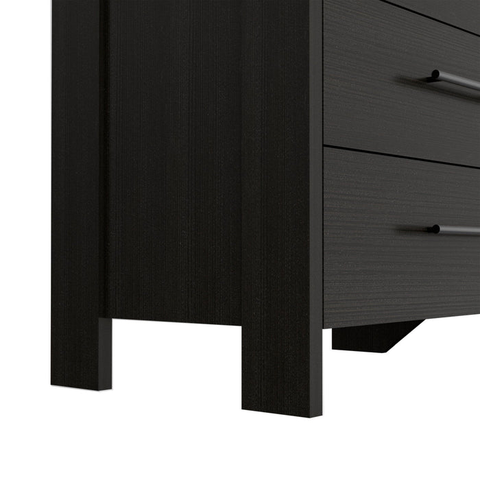 59" Six Drawer Double Dresser - Black