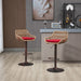 Set of 2 Giga modern swivel bar stools with adjustable height, footrests, and sleek design for kitchen or bar area.