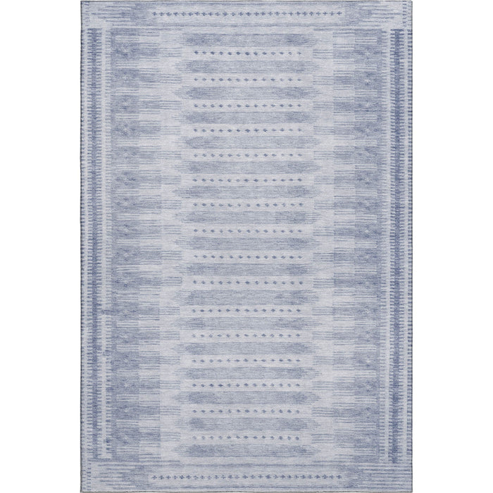10' X 14' Geometric Washable Area Rug With UV Protection (708013) - Blue / Denim Blue