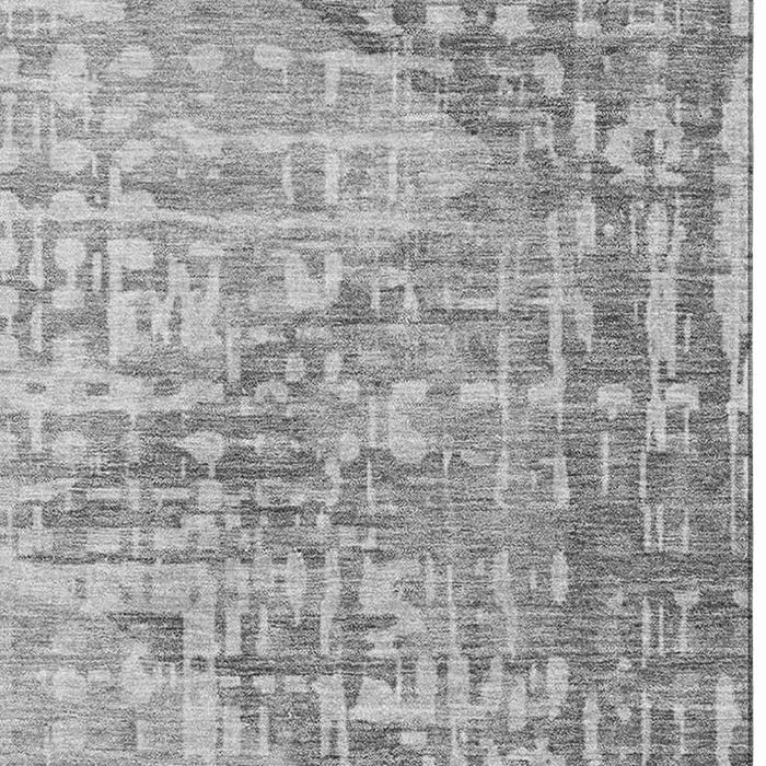 10' X 14' Geometric Washable Area Rug With UV Protection (715009) - Gray / Silver
