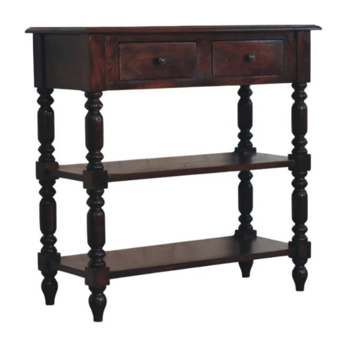 Solid Wood Wood End Table With Drawer Shelf (719327) - Brown