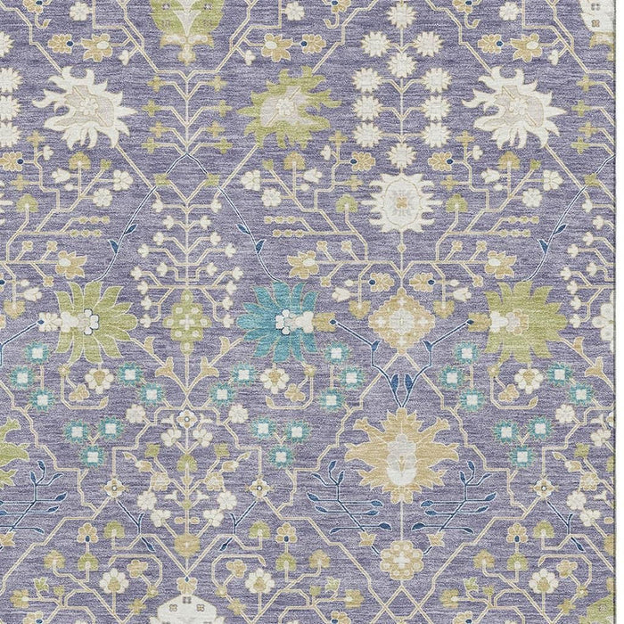 10' X 14' Oriental Washable Area Rug With UV Protection (679222) - Lavender / Beige / Blue