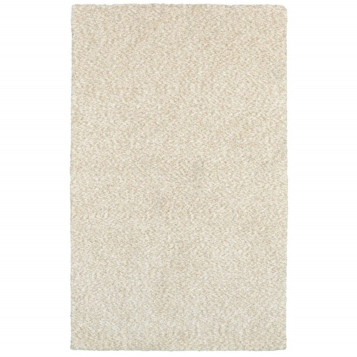 7' x 10' Shag Ivory Indoor Area Rug - Modern