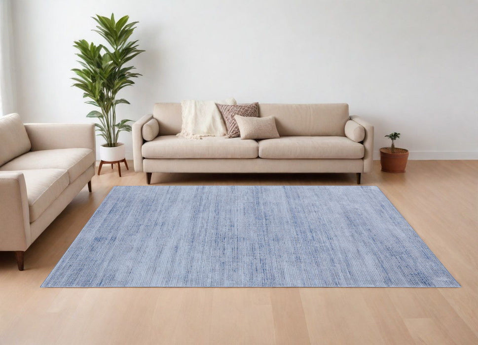 9' x 13' Power Loom Area Rug - Blue And Ivory